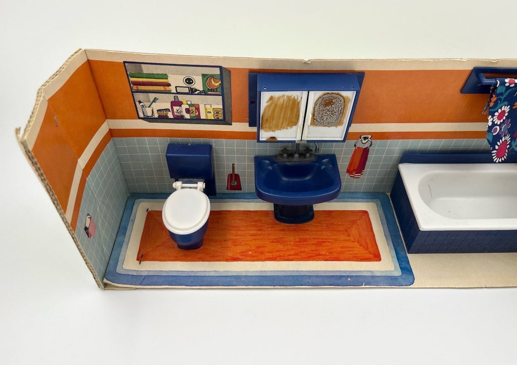 Vintage Modella Dollhouse Bathroom Furniture Set Ref. 463/41106