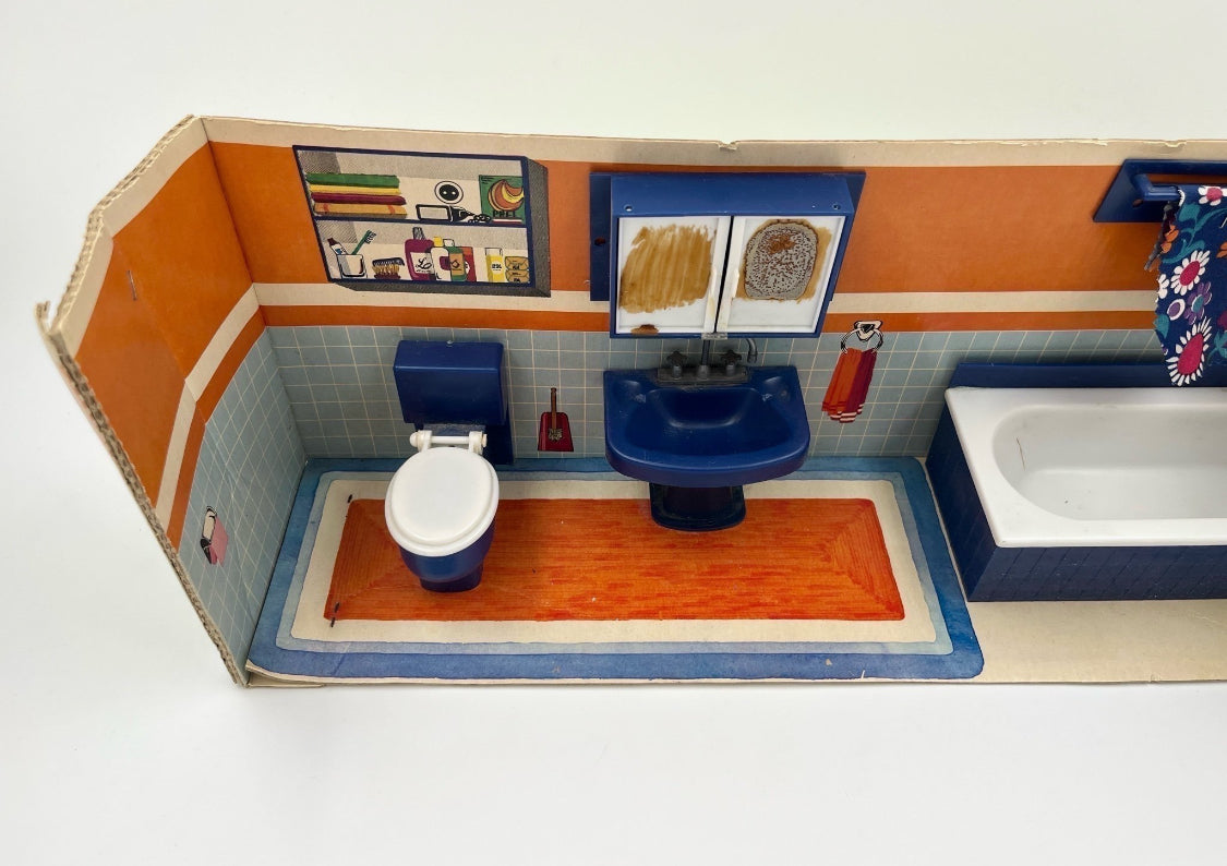 Vintage Modella Dollhouse Bathroom Furniture Set Ref. 463/41106