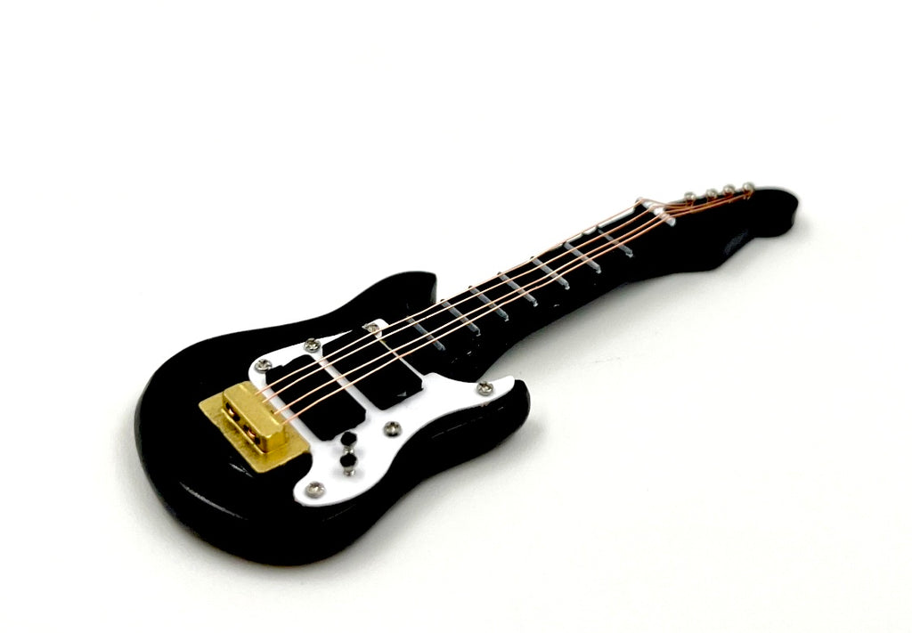 Miniature Electric Bass Guitar – Retro Decorative Model – 9 cm