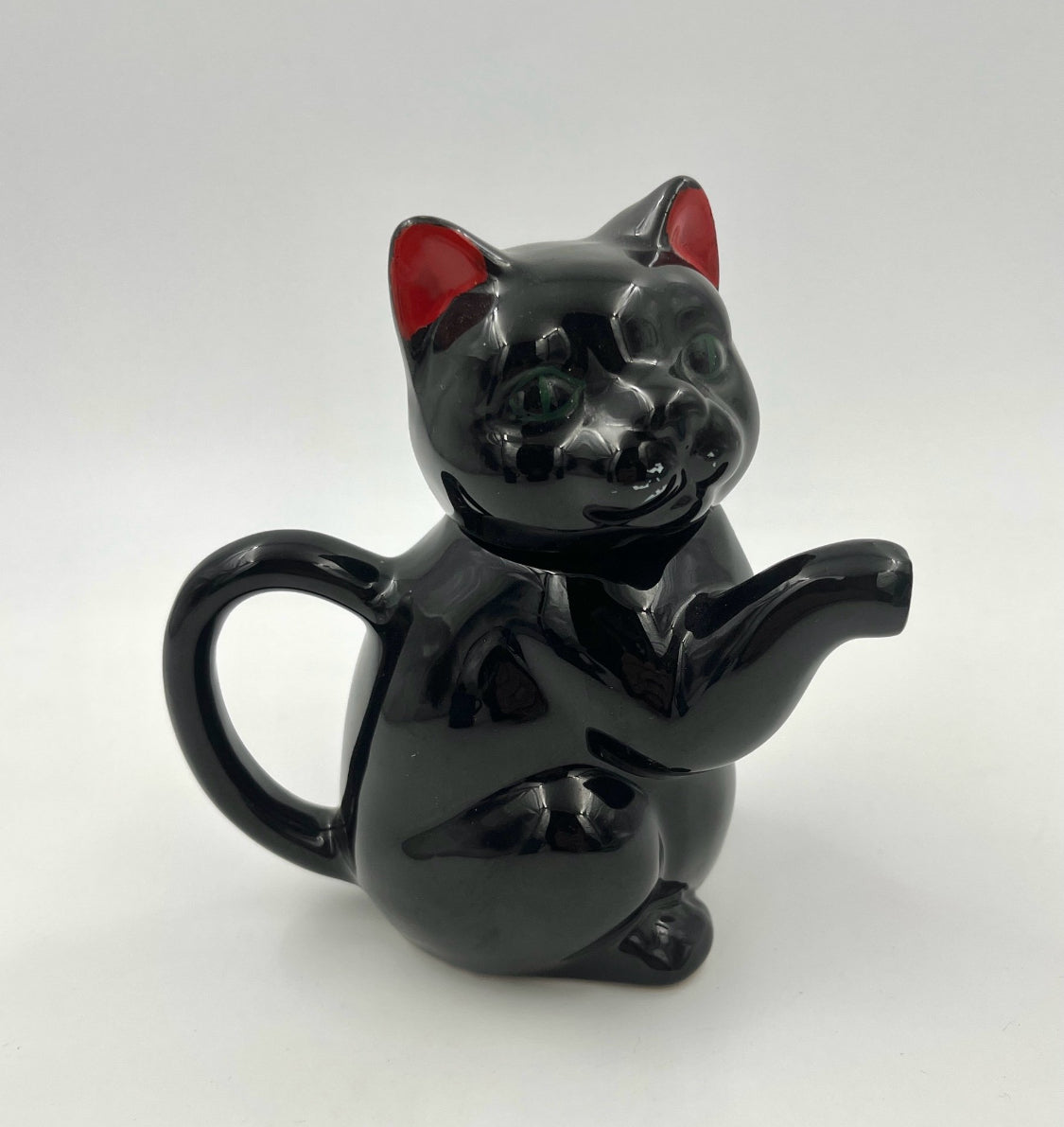 Vintage black cat teapot retro cat pitcher ceramic