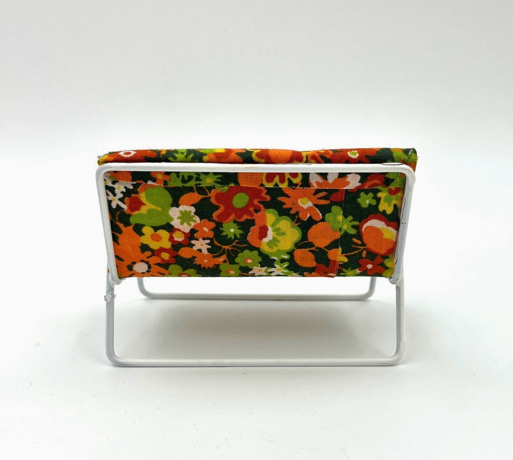 Vintage Dollhouse Furniture Set 1960s–70s – Sofa, Armchair & Table Flower Power Retro