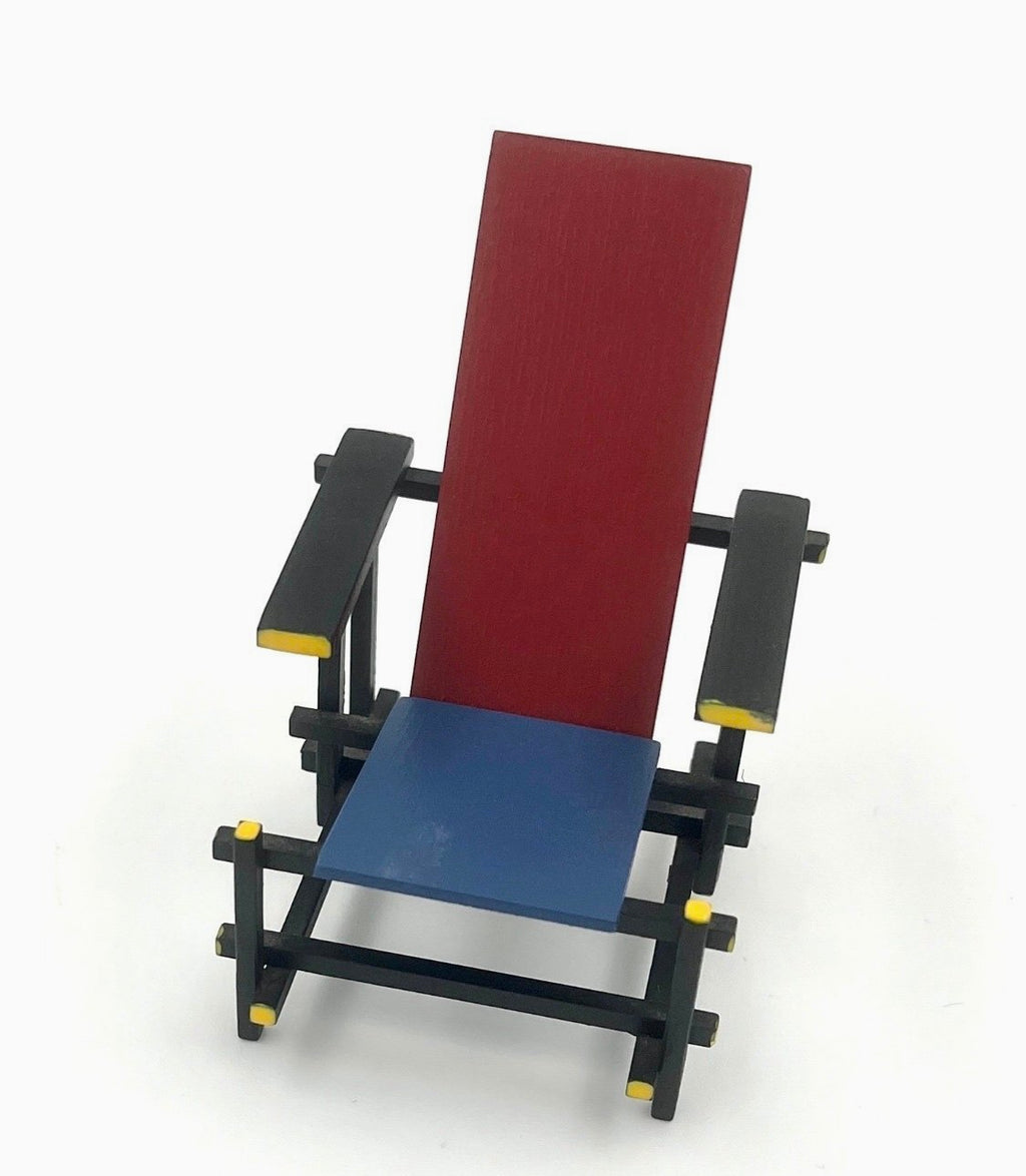Miniatures Collection Red and Blue Chair Miniature Gerrit Rietveld 1917