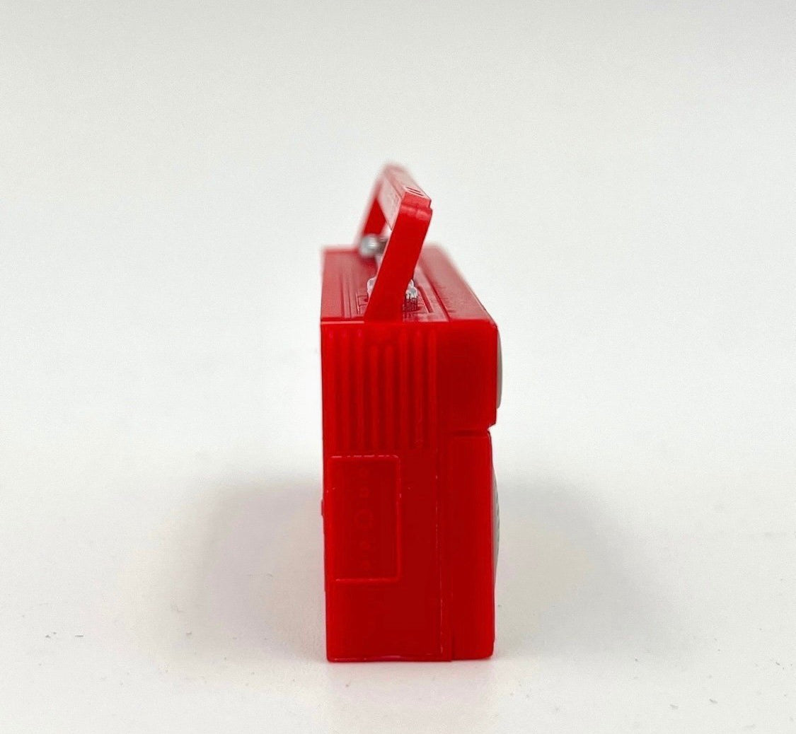 Miniature Red Boombox Cassette Player Retro