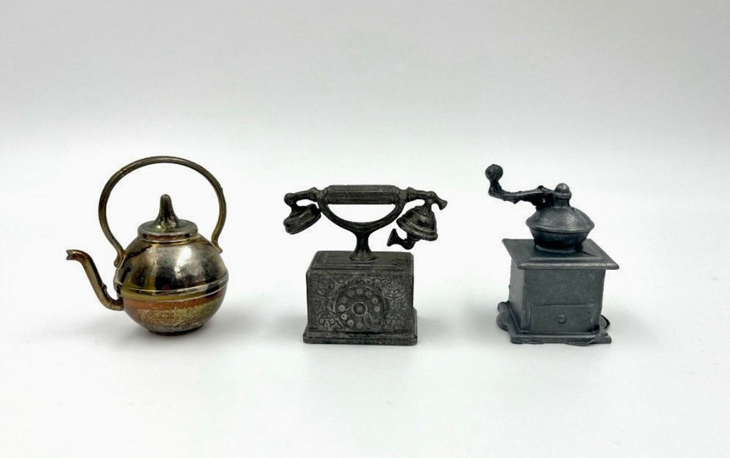 Durham Industries Miniatures – Teapot, Telephone & Coffee Grinder