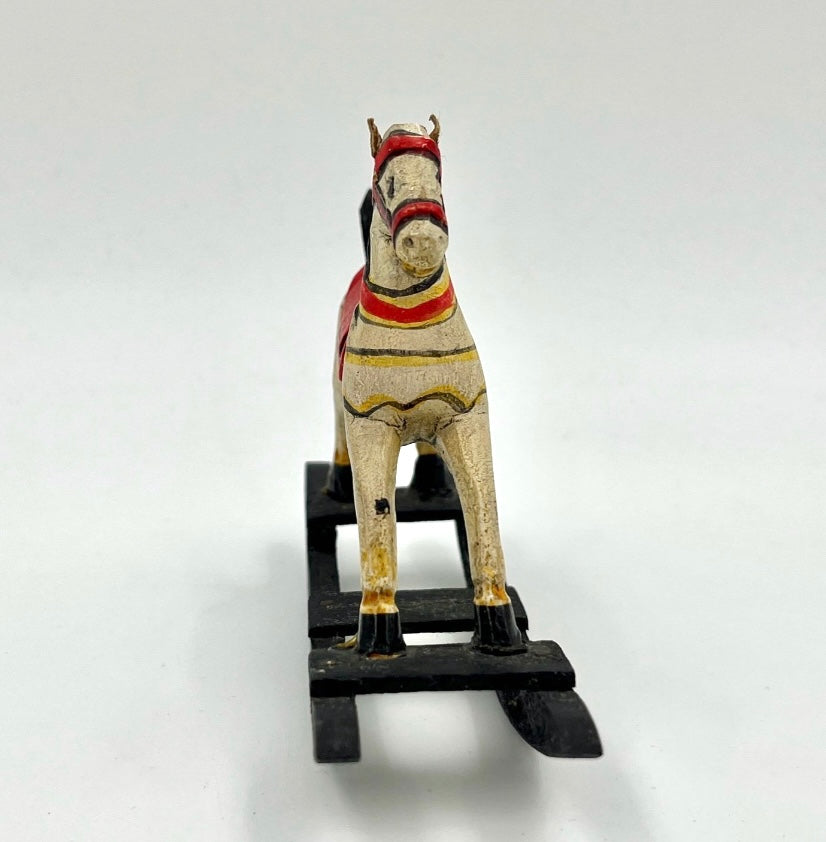 Vintage Hand-Painted Wooden Rocking Horse Carousel Horse Retro Decor