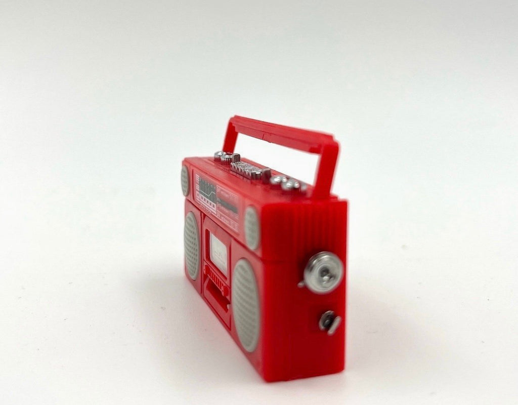 Miniature Red Boombox Cassette Player Retro