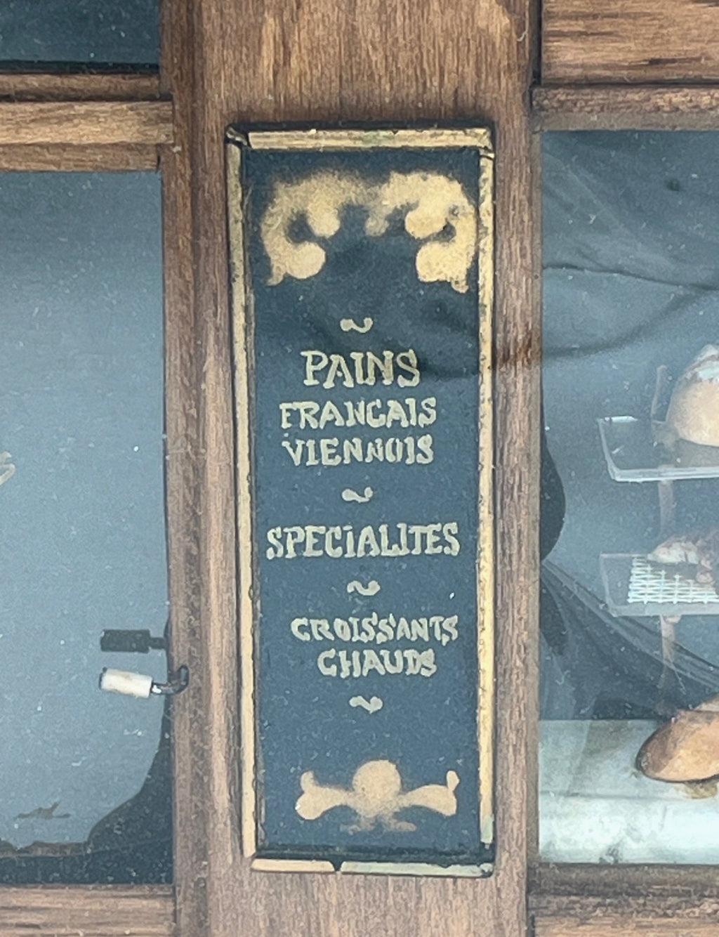 Antique Diorama Shadow Box French Boulangerie Miniature