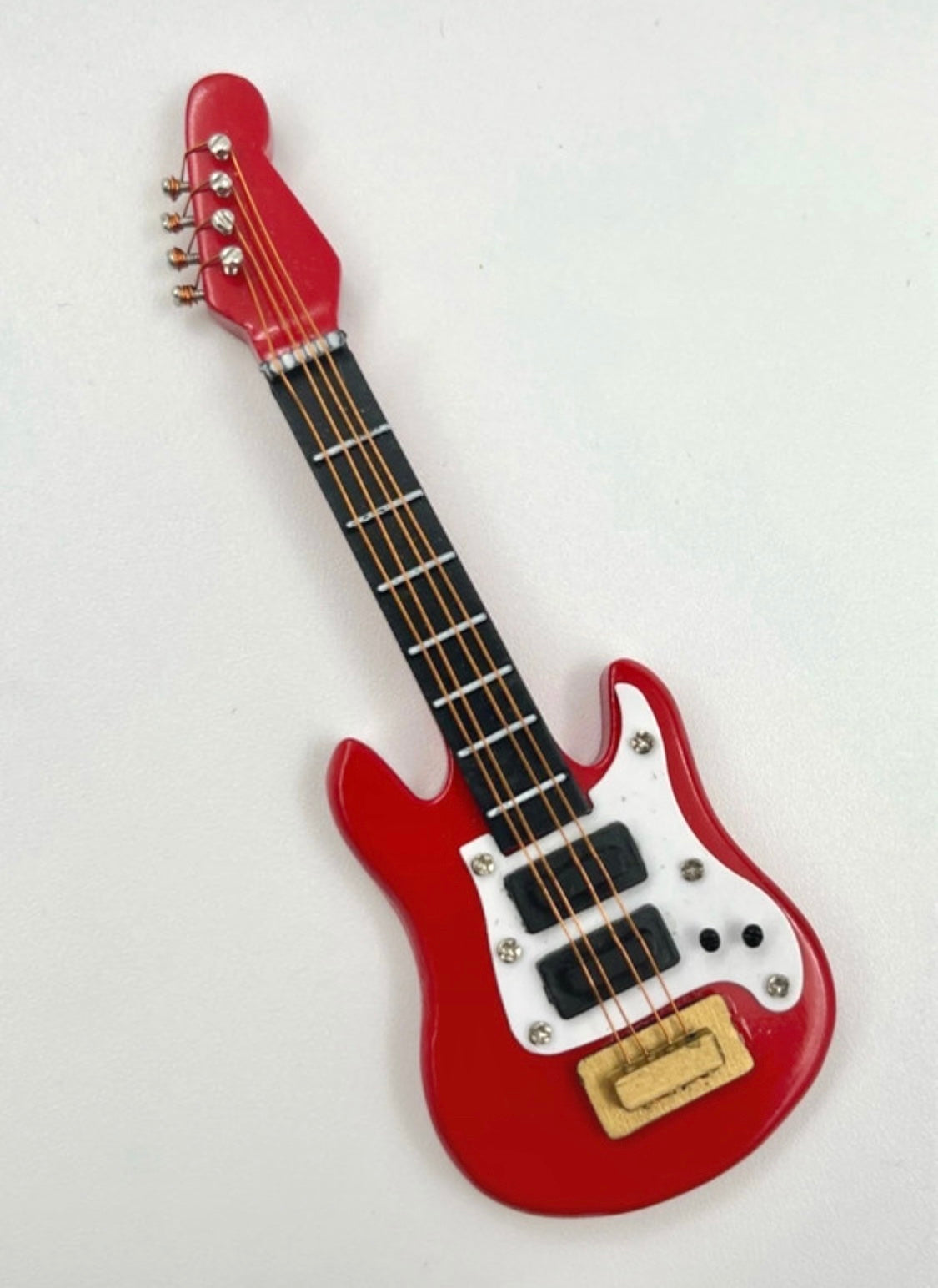 Miniature Electric Bass Guitar – Retro Decorative Model – 9 cm