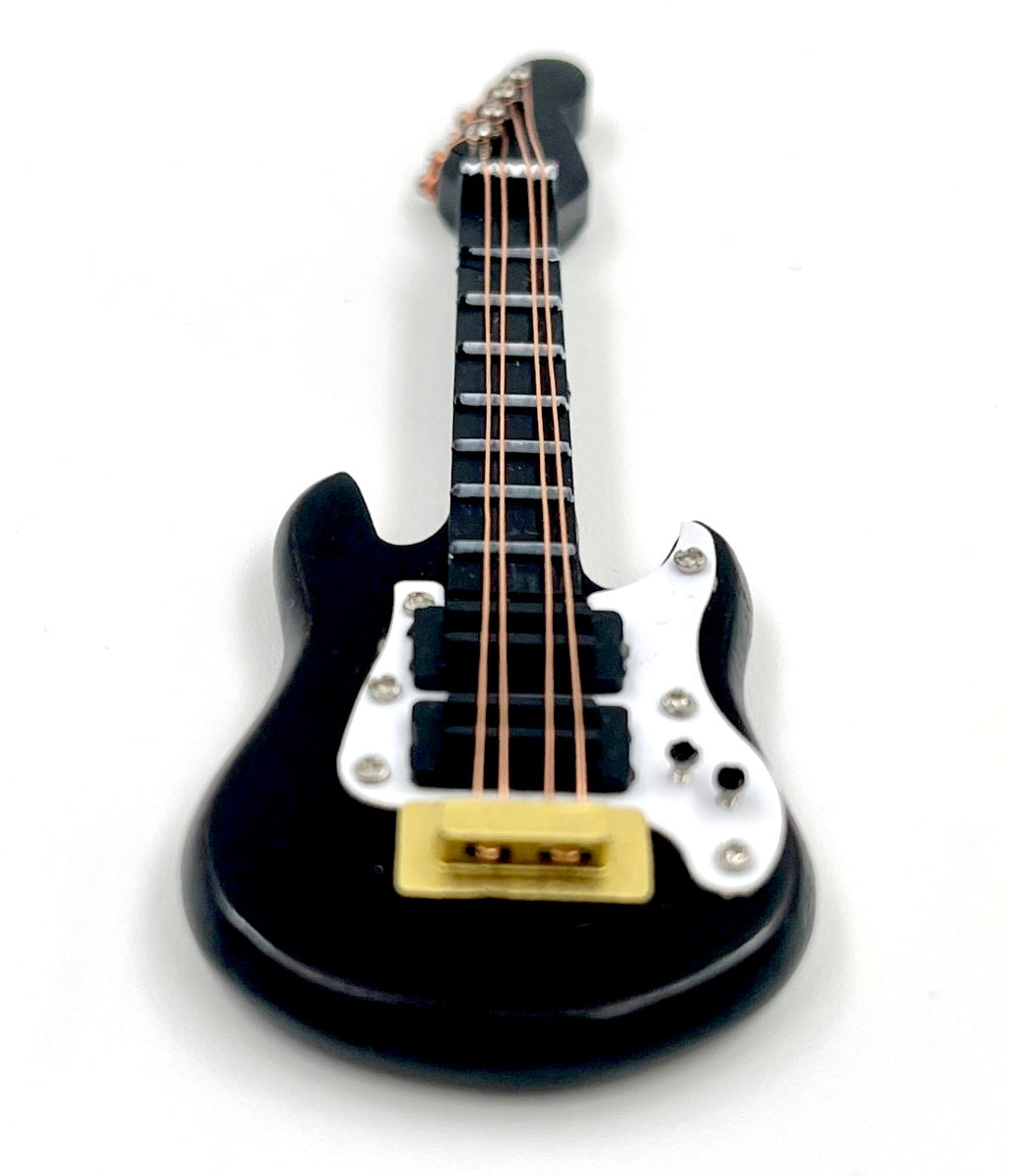 Miniature Electric Bass Guitar – Retro Decorative Model – 9 cm