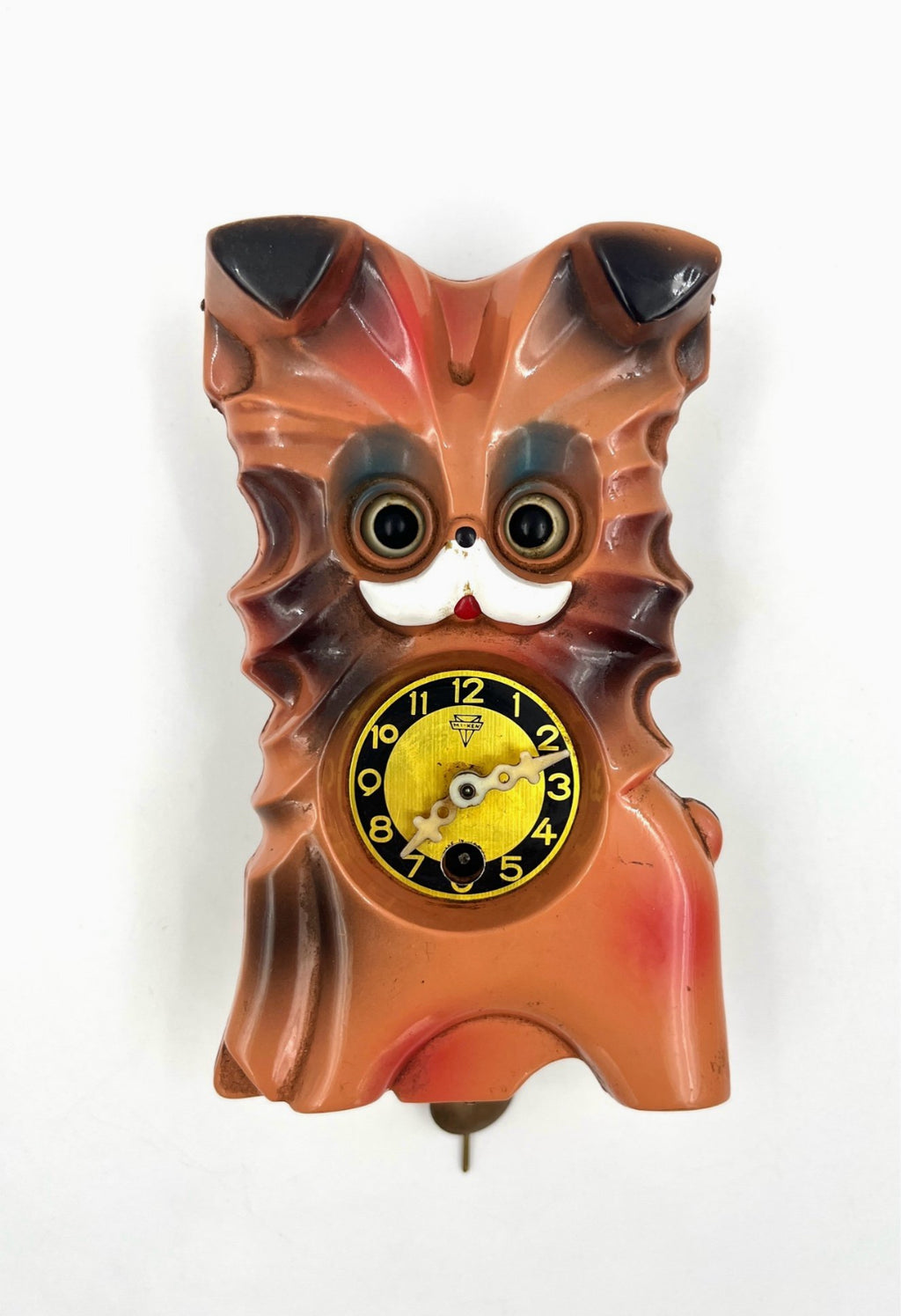 Vintage Mi-Ken cat clock with moving eyes Japan retro wall clock 1950s – 1960s