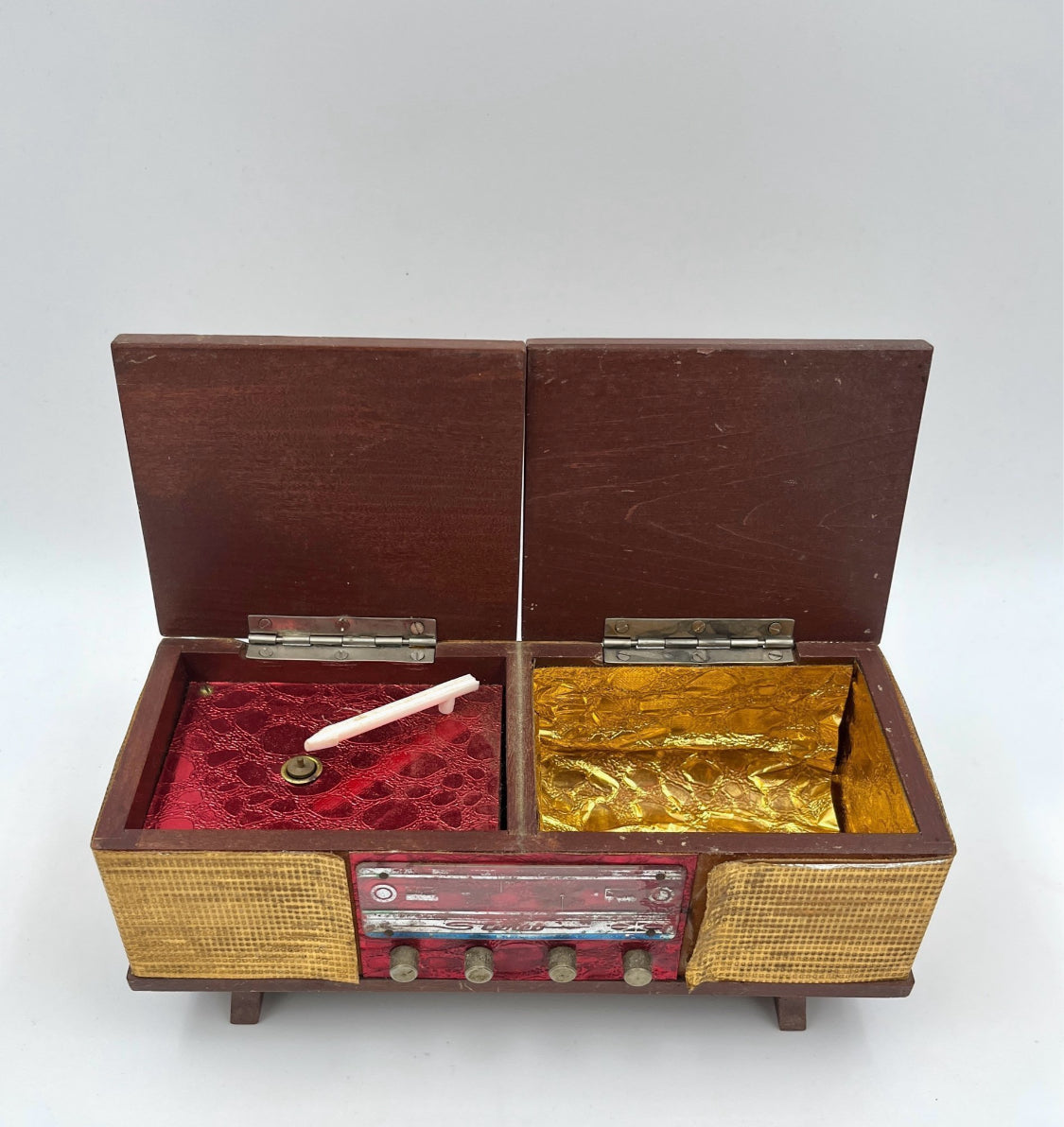 Vintage Music Box Jewelry Box Retro Radio Style 1950s