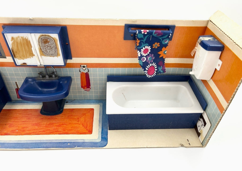 Vintage Modella Dollhouse Bathroom Furniture Set Ref. 463/41106