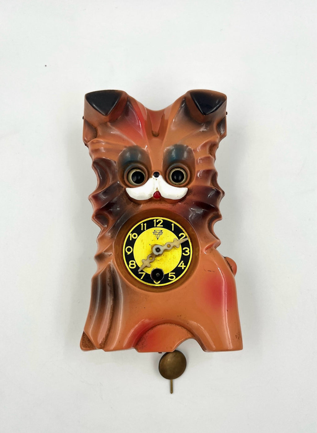 Vintage Mi-Ken cat clock with moving eyes Japan retro wall clock 1950s – 1960s