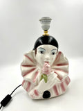 Vintage Pierrot Table Lamp in Porcelain – Retro Clown Figure Lamp Base