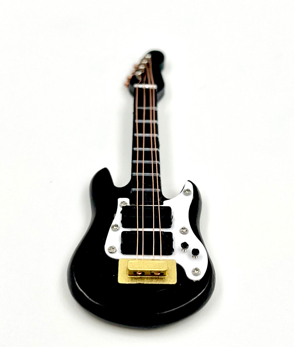 Miniature Electric Bass Guitar – Retro Decorative Model – 9 cm