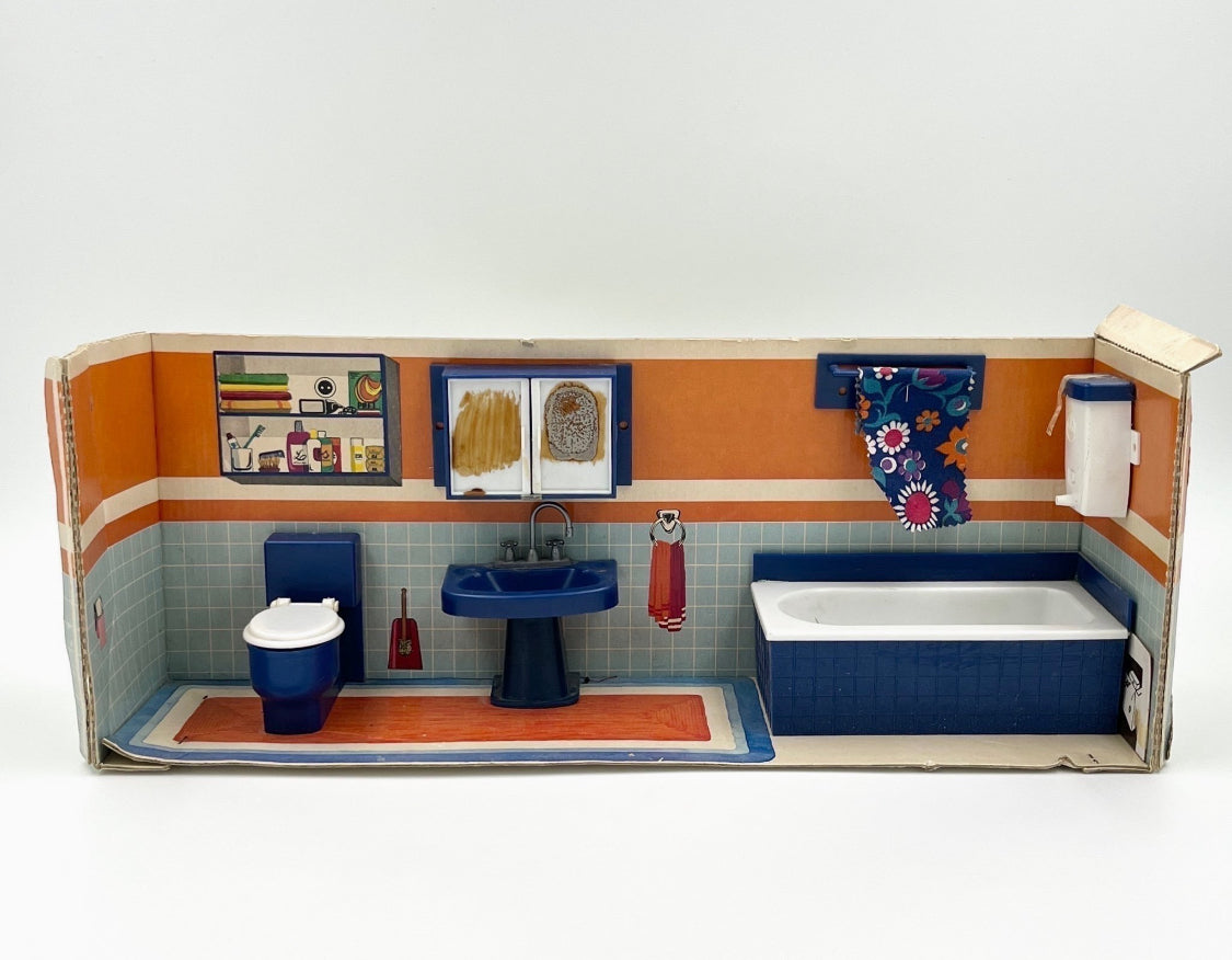 Vintage Modella Dollhouse Bathroom Furniture Set Ref. 463/41106