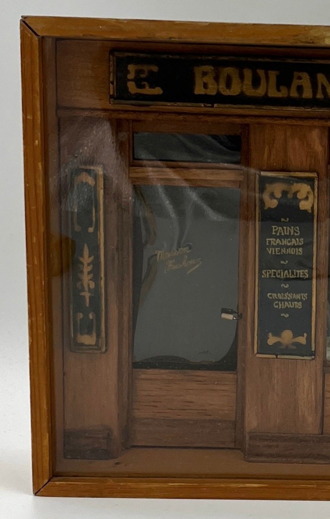 Antique Diorama Shadow Box French Boulangerie Miniature