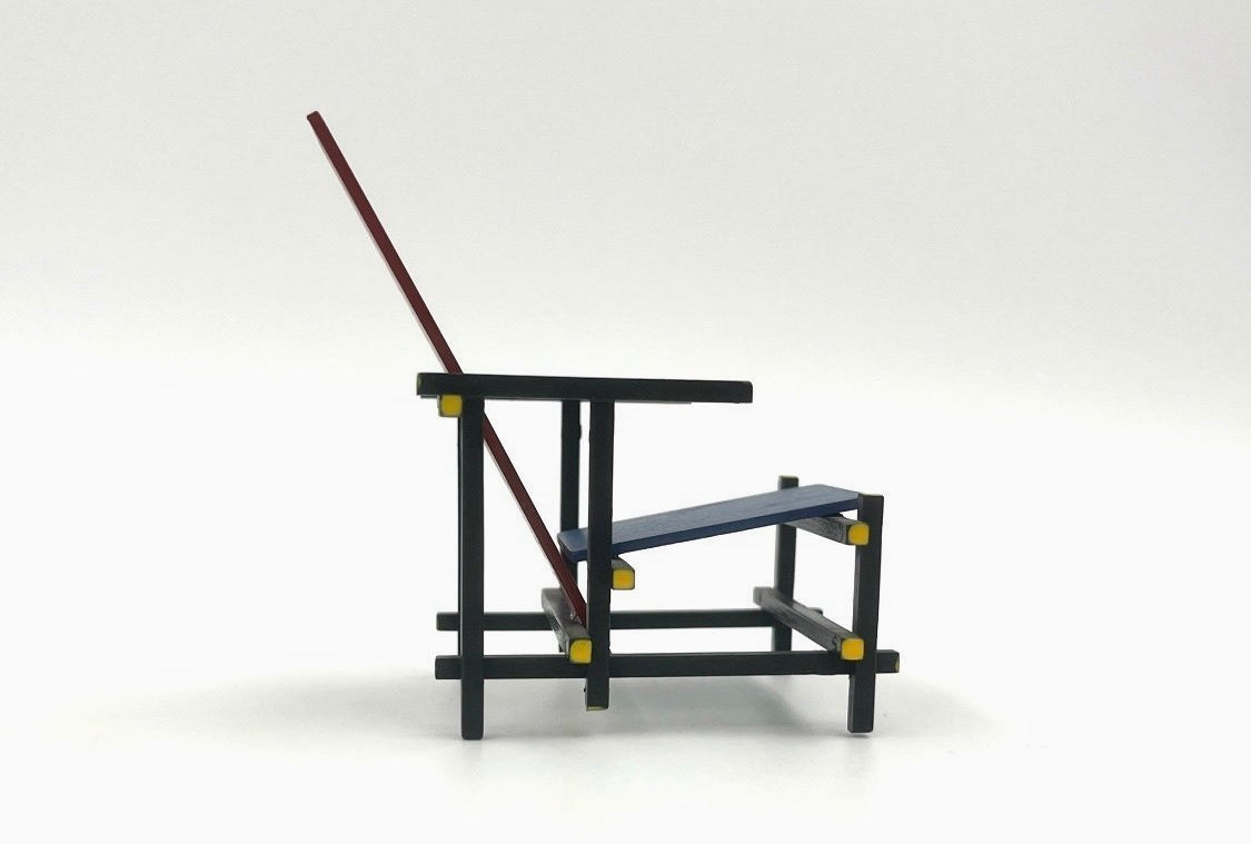 Miniatures Collection Red and Blue Chair Miniature Gerrit Rietveld 1917
