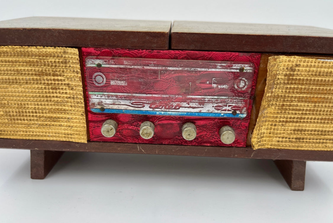 Vintage Music Box Jewelry Box Retro Radio Style 1950s