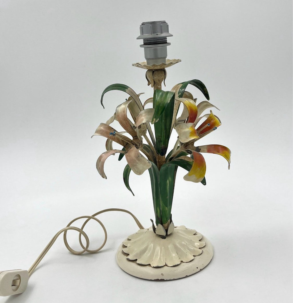 Vintage metal lily table lamp retro 1960s 1970s