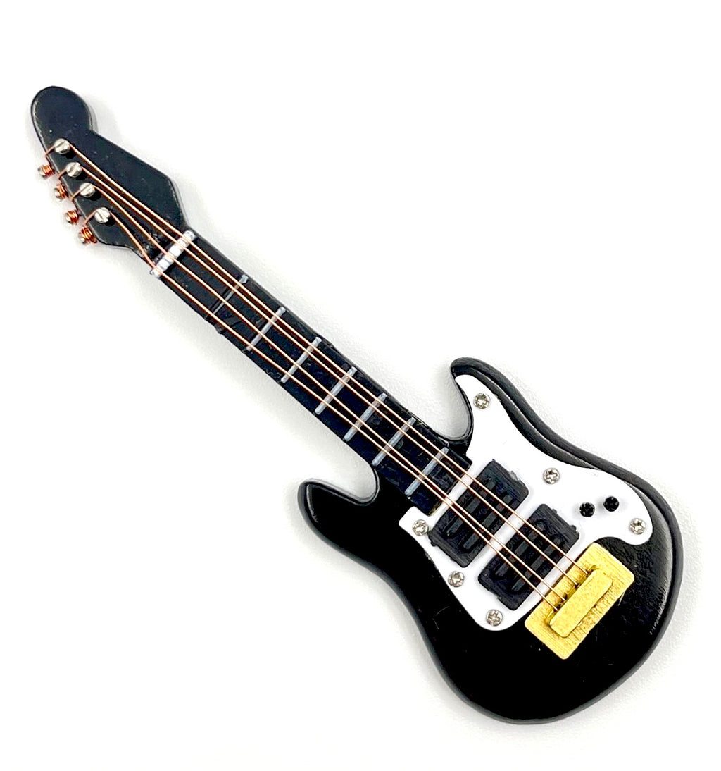 Miniature Electric Bass Guitar – Retro Decorative Model – 9 cm
