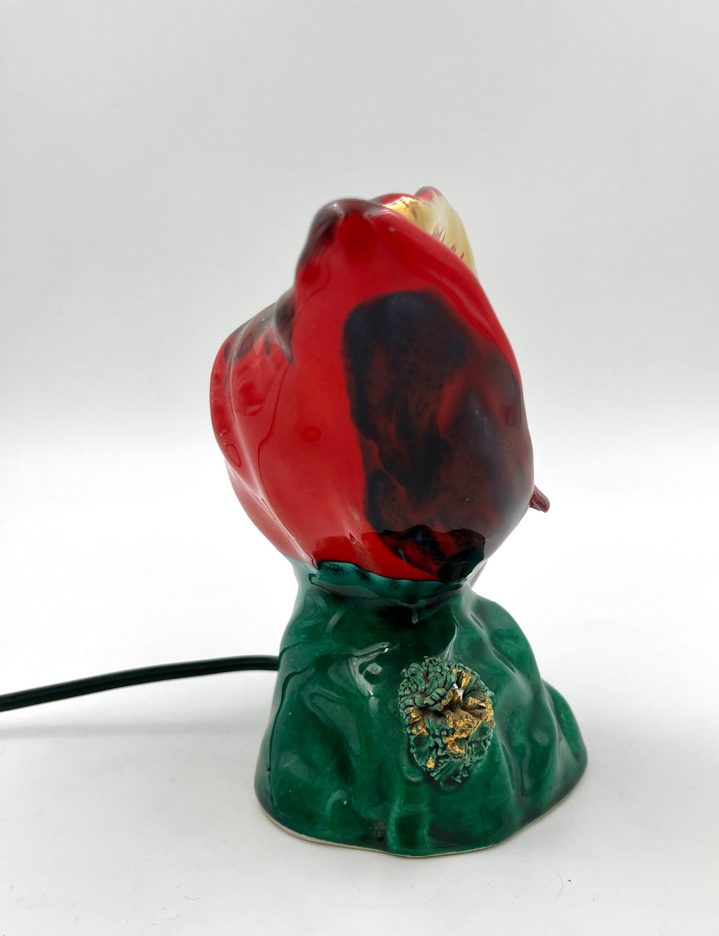 Vintage Vallauris Shell Lamp with Fish French Retro Ceramic Lamp