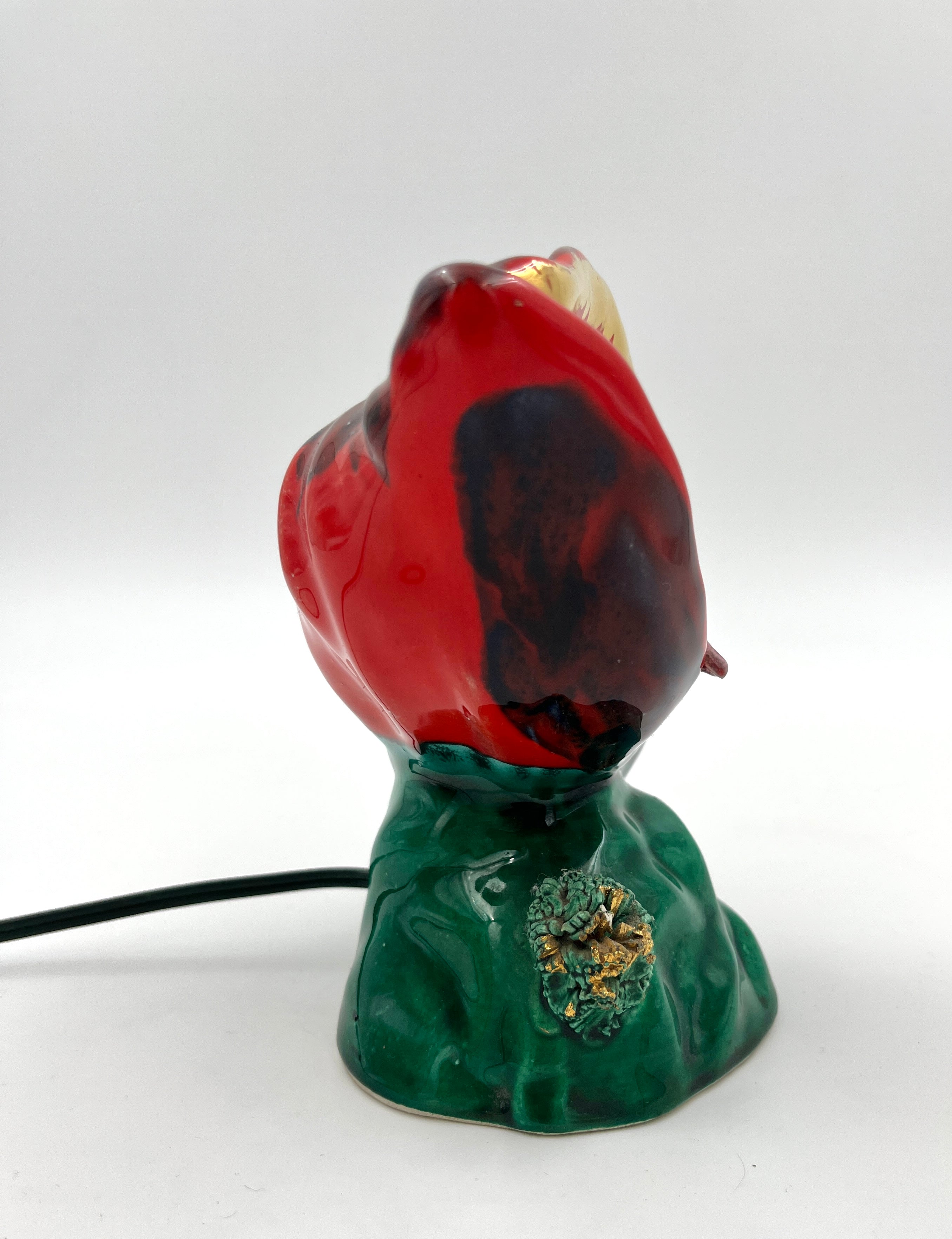 Vintage Vallauris Shell Lamp with Fish French Retro Ceramic Lamp