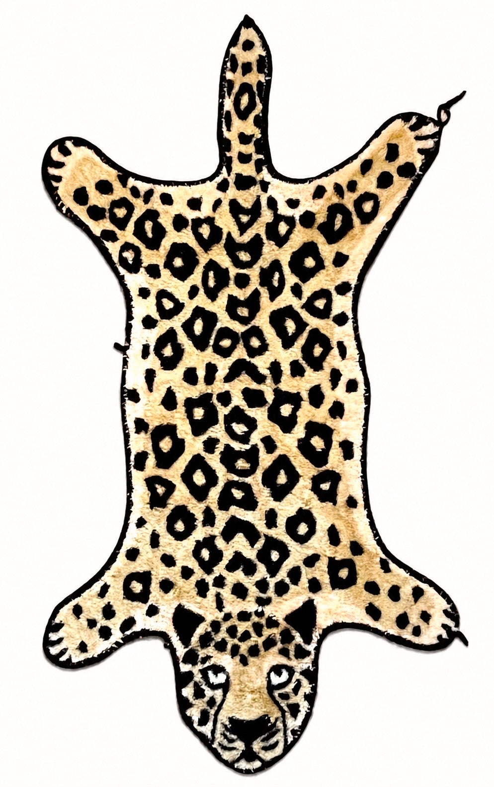 Leopard Print Rug Decorative Animal Shape Retro Style