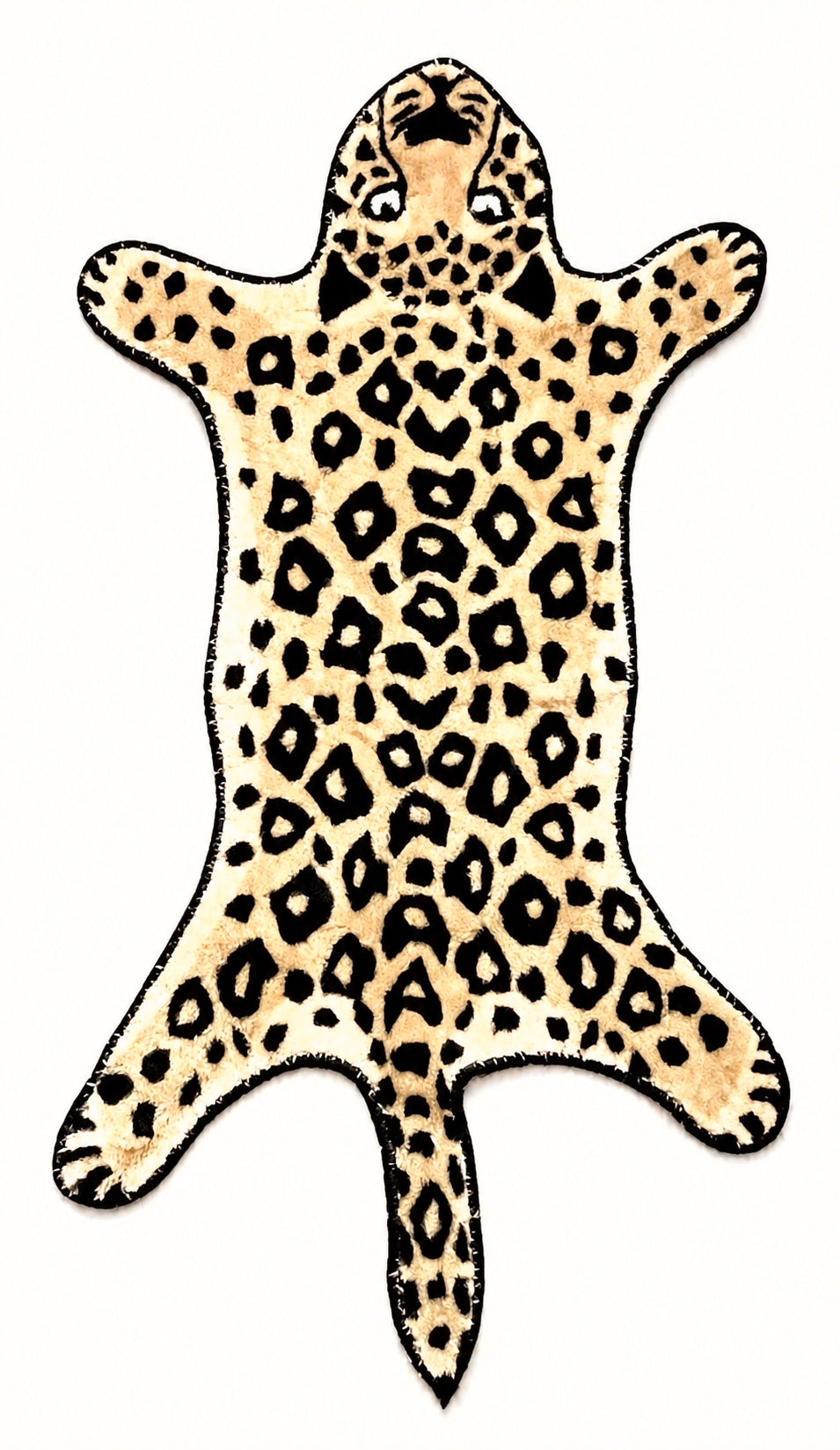 Leopard Print Rug Decorative Animal Shape Retro Style