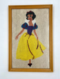 Vintage Embroidered Snow White Wall Hanging Disney Handcrafted Picture