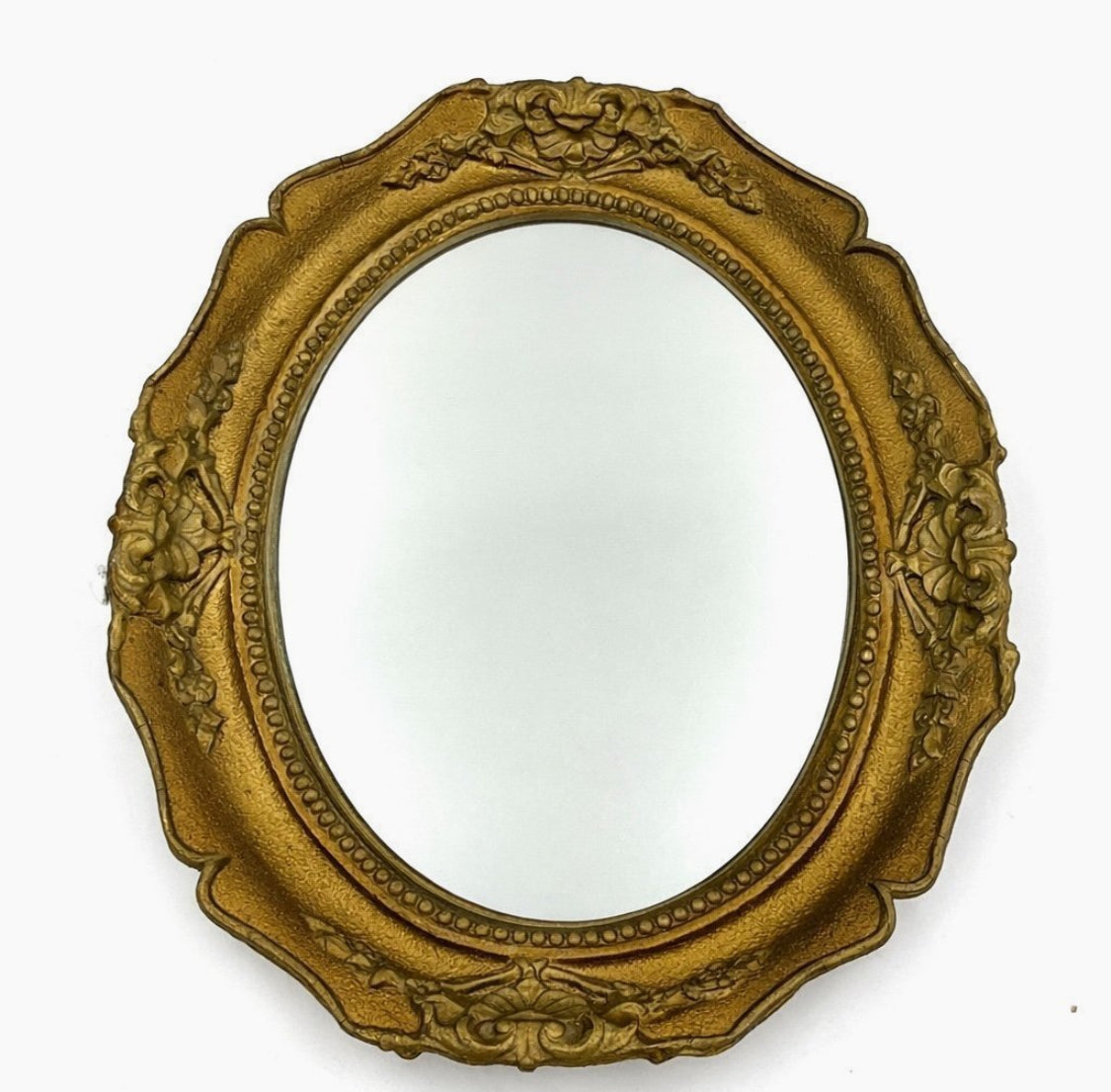 Vintage oval wall mirror gold frame classic style