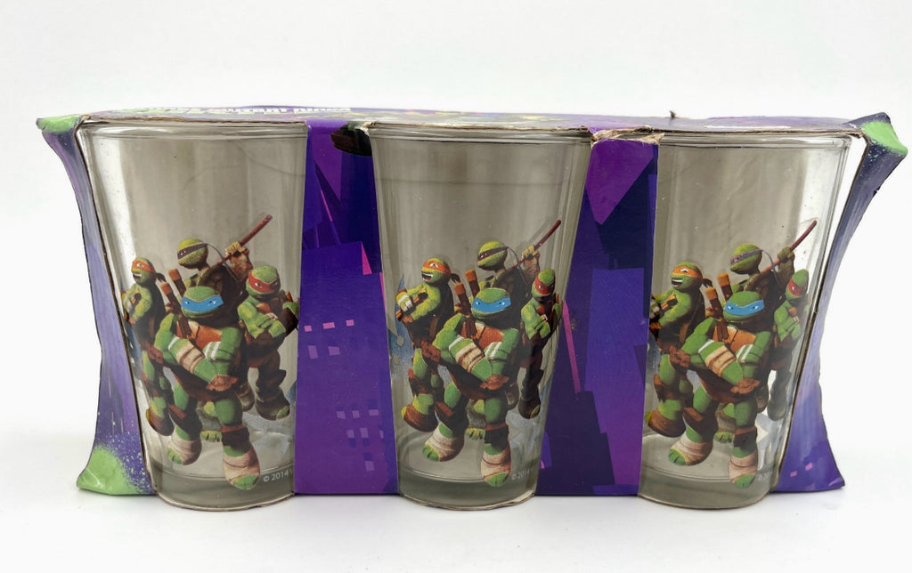 Vintage Teenage Mutant Ninja Turtles Drinking Glasses – Set of 3 – Original Packaging – 23.7 cl