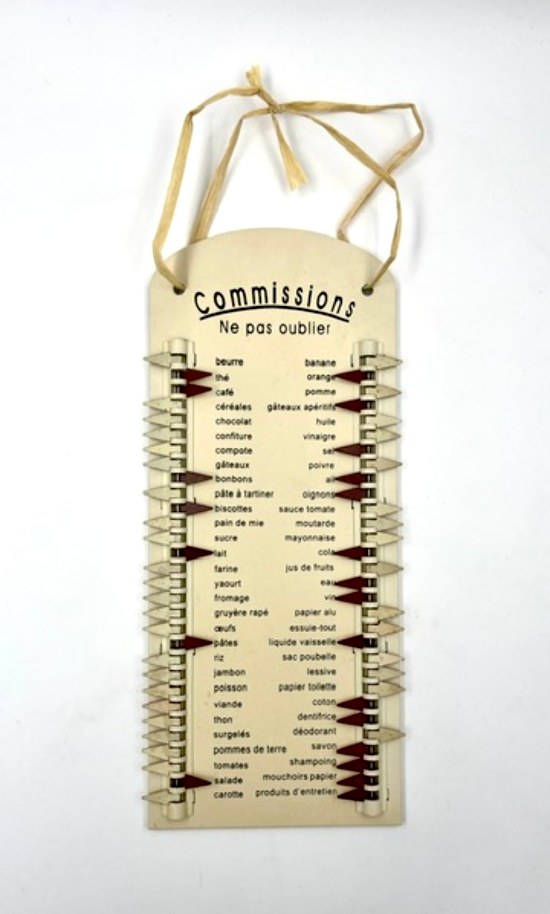 Vintage French Grocery Shopping Reminder Board Metal Wall Organizer Retro Kitchen Decor