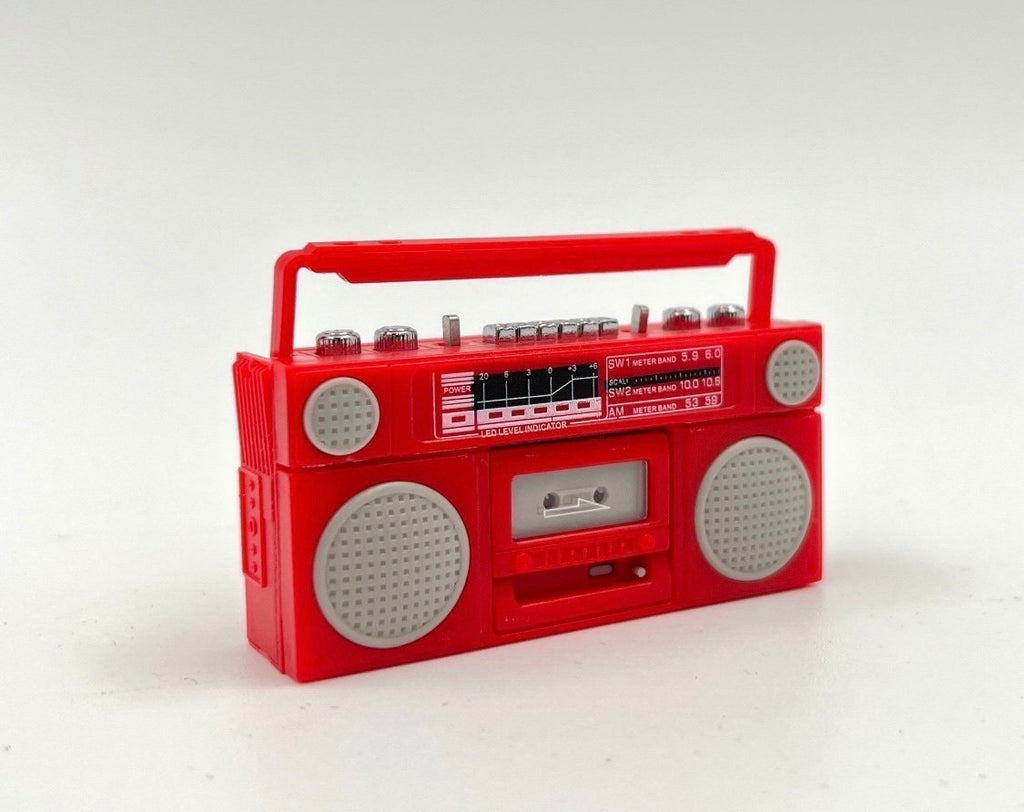 Miniature Red Boombox Cassette Player Retro