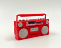Miniature Red Boombox Cassette Player Retro