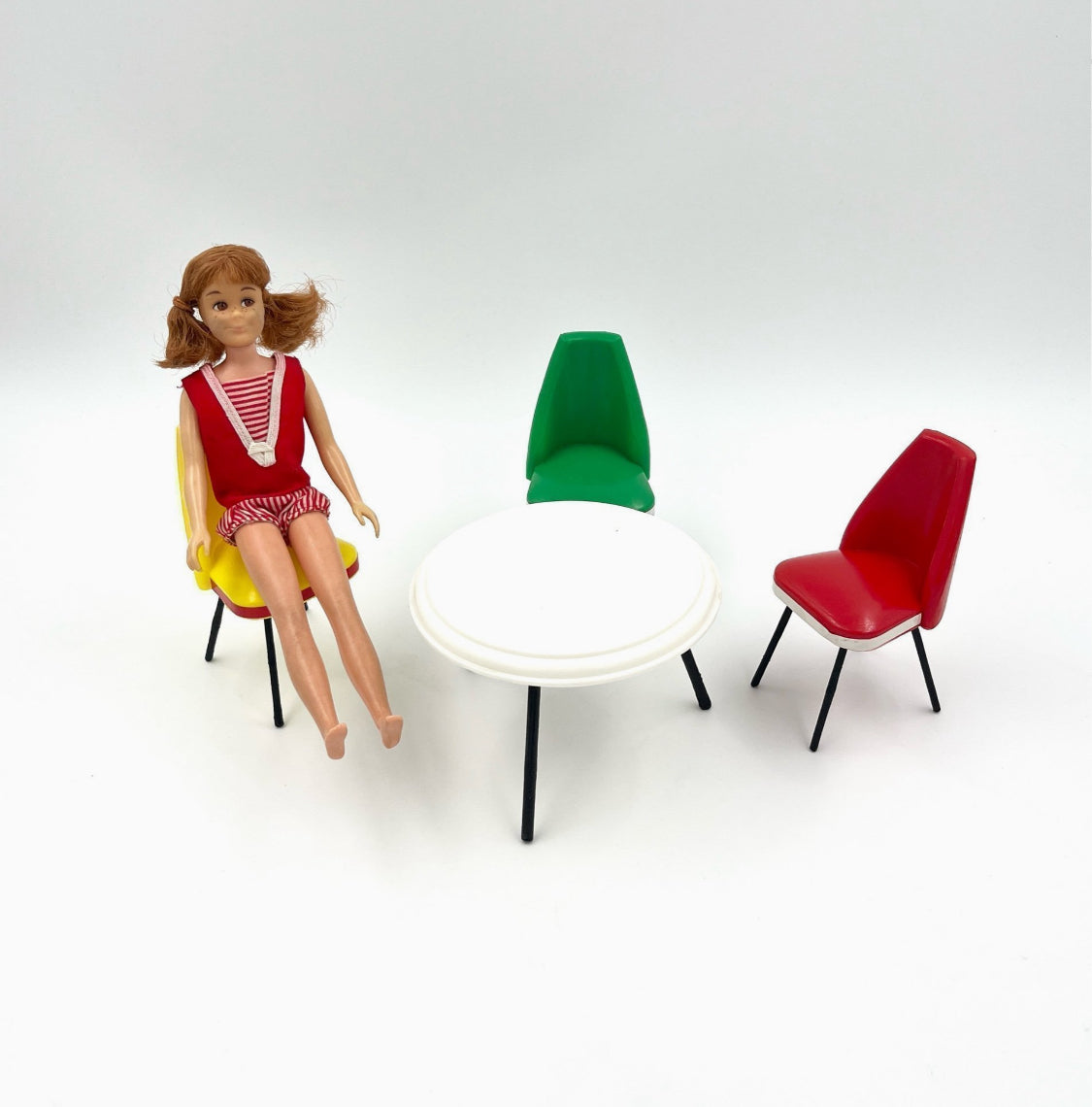 Vintage doll furniture table and chairs 1950s