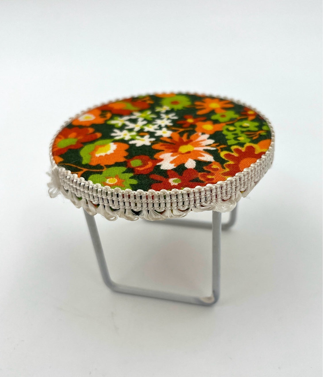 Vintage Dollhouse Furniture Set 1960s–70s – Sofa, Armchair & Table Flower Power Retro