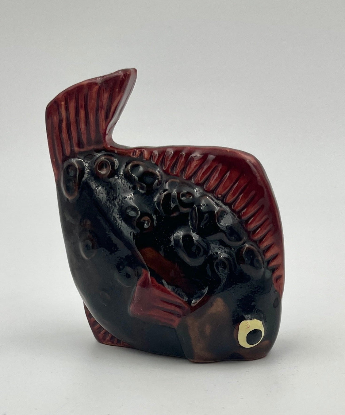 Vintage ceramic fish figurine stoneware retro décor 1960s–70s