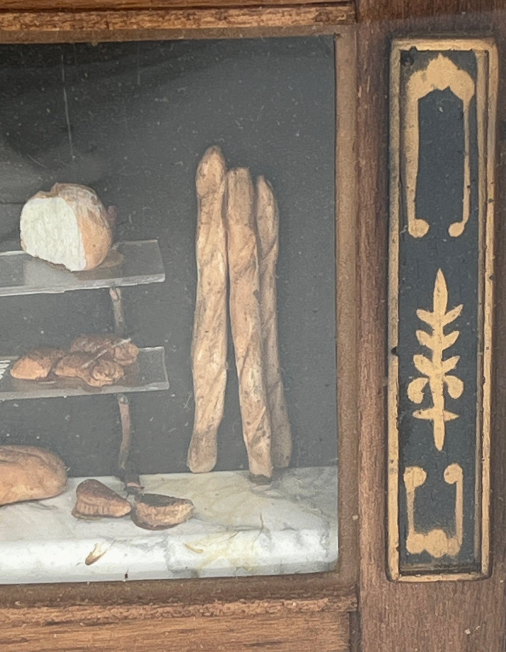 Antique Diorama Shadow Box French Boulangerie Miniature