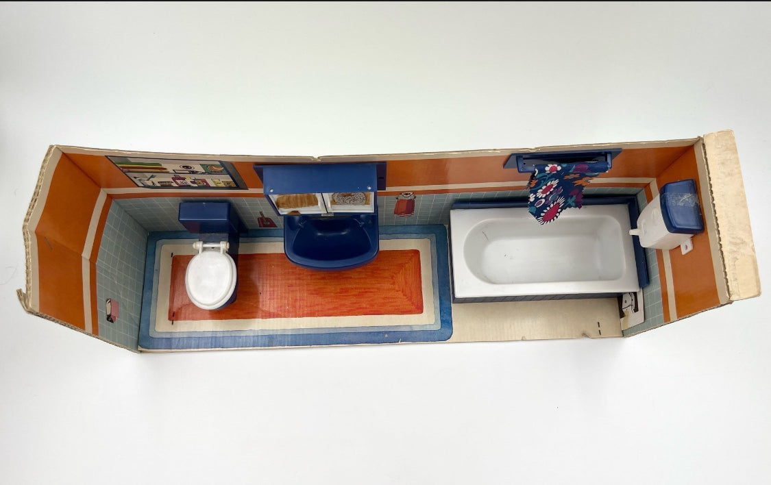 Vintage Modella Dollhouse Bathroom Furniture Set Ref. 463/41106
