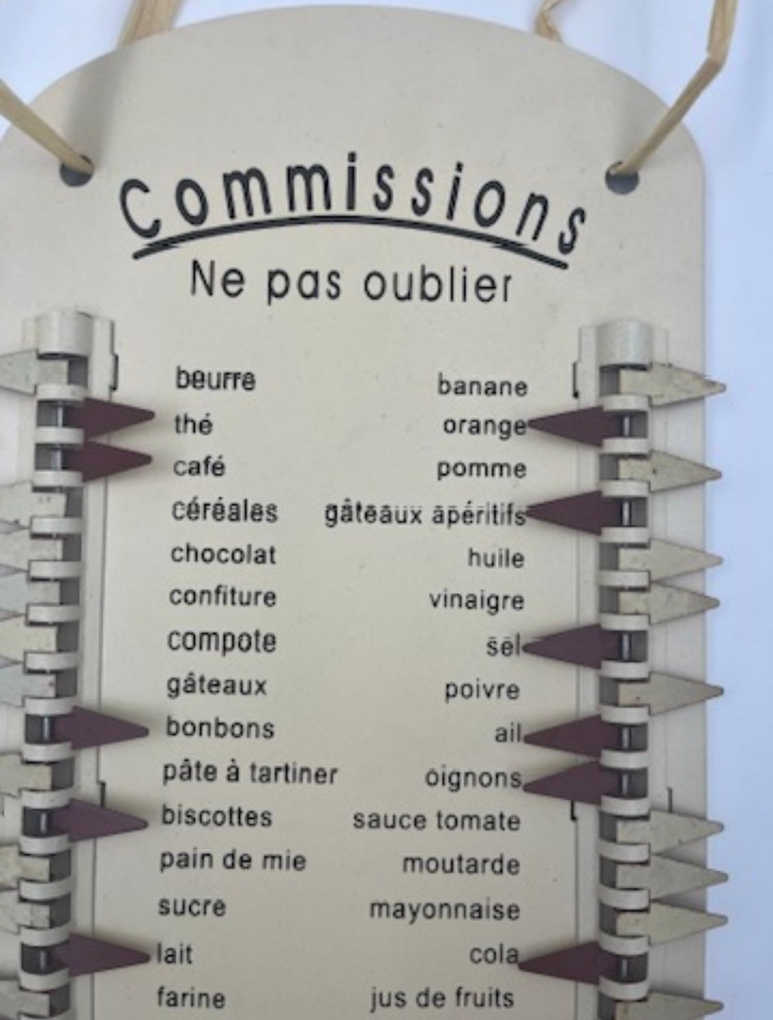 Vintage French Grocery Shopping Reminder Board Metal Wall Organizer Retro Kitchen Decor