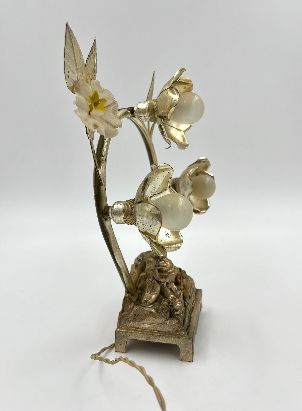 Vintage Lourdes Lamp with Music Box France/Switzerland, Mid-20th Century