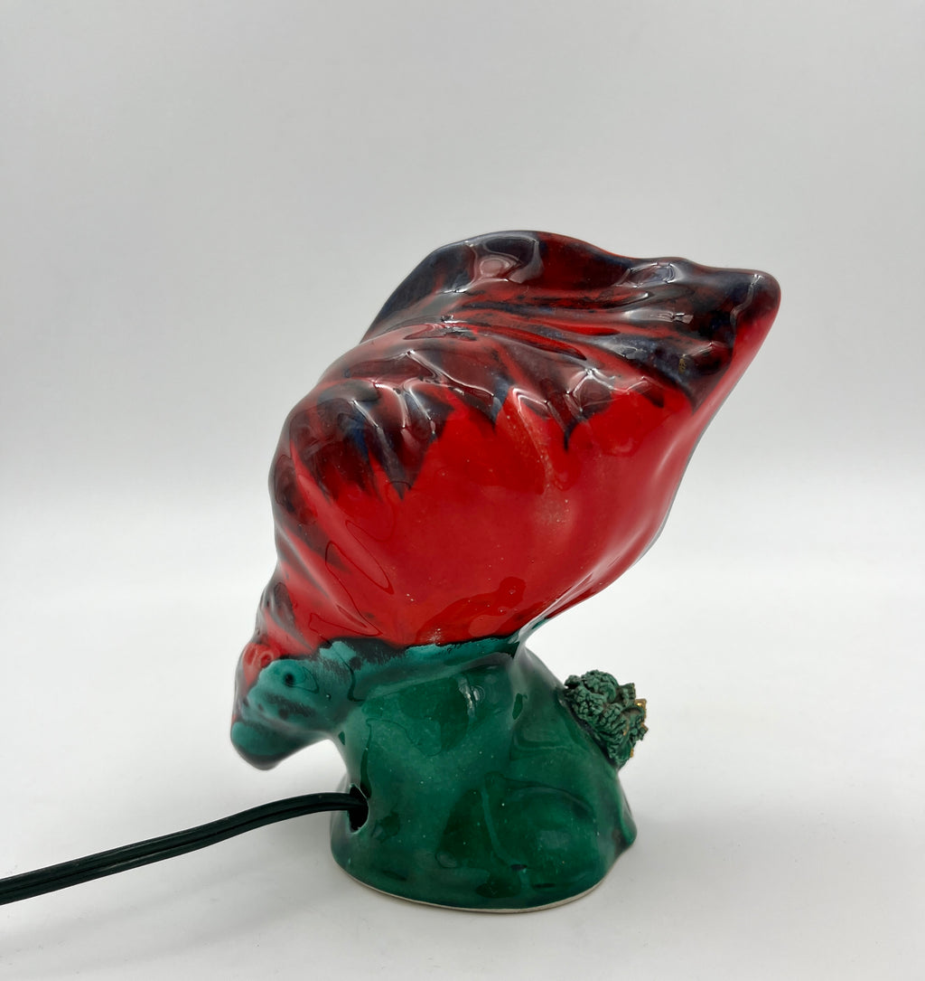 Vintage Vallauris Shell Lamp with Fish French Retro Ceramic Lamp
