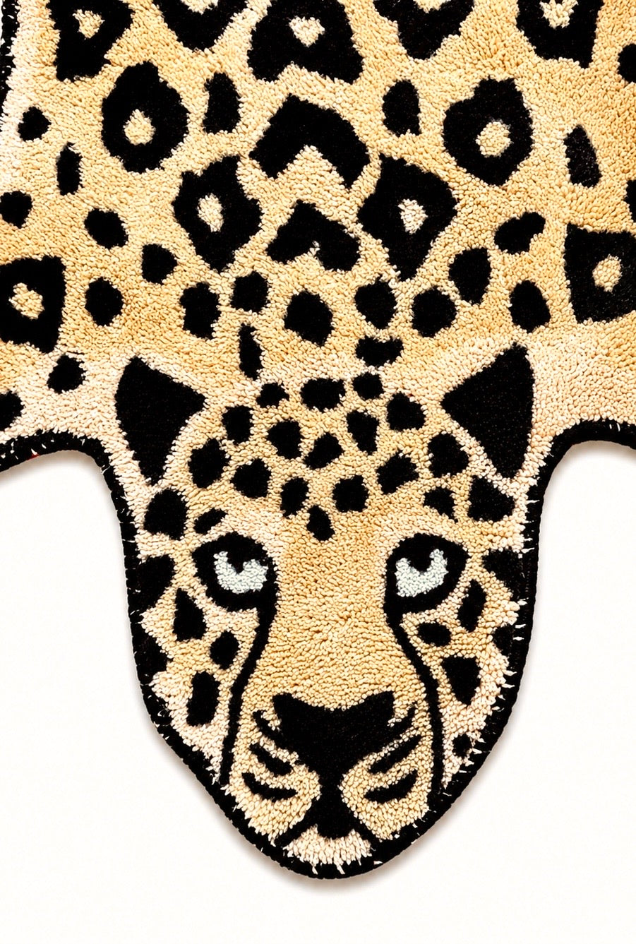 Leopard Print Rug Decorative Animal Shape Retro Style