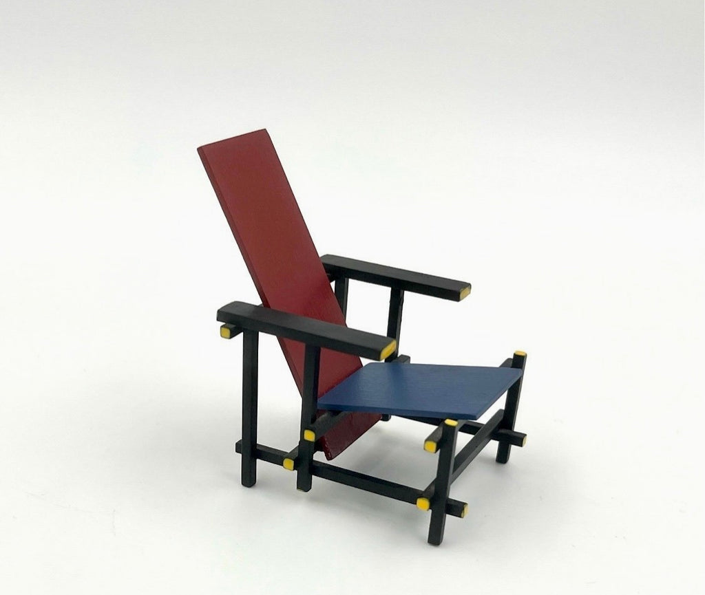 Miniatures Collection Red and Blue Chair Miniature Gerrit Rietveld 1917