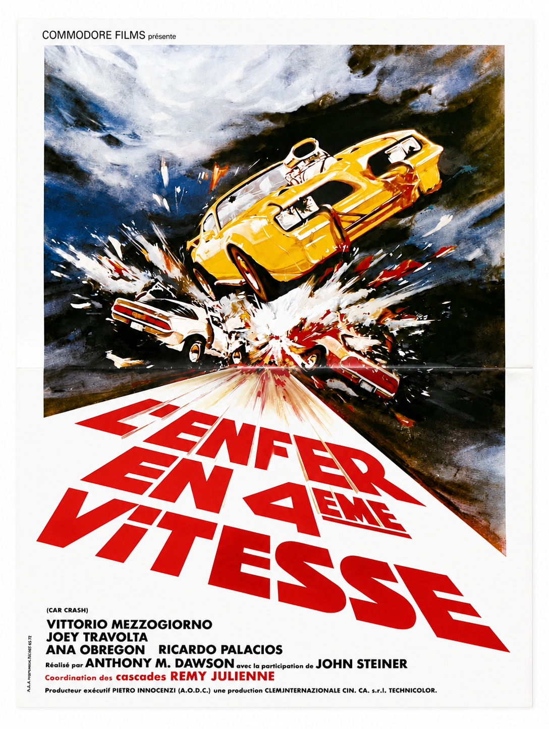 Vintage French Movie Poster – L’Enfer en 4ème Vitesse / Car Crash (1981)