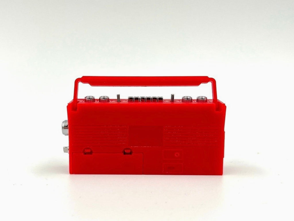Miniature Red Boombox Cassette Player Retro