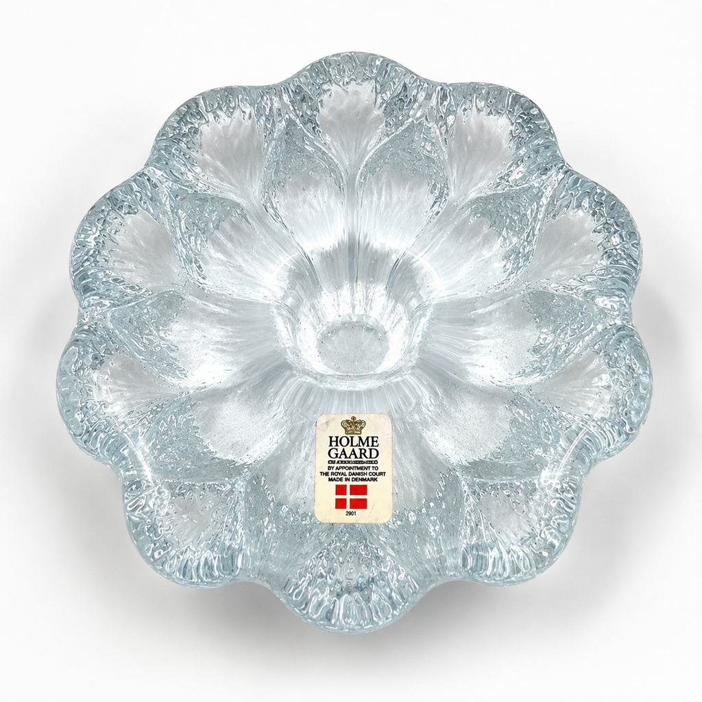 Vintage Holmegaard “Isblomst” Glass Candle Holder Sidse Werner, 1970s Danish Design