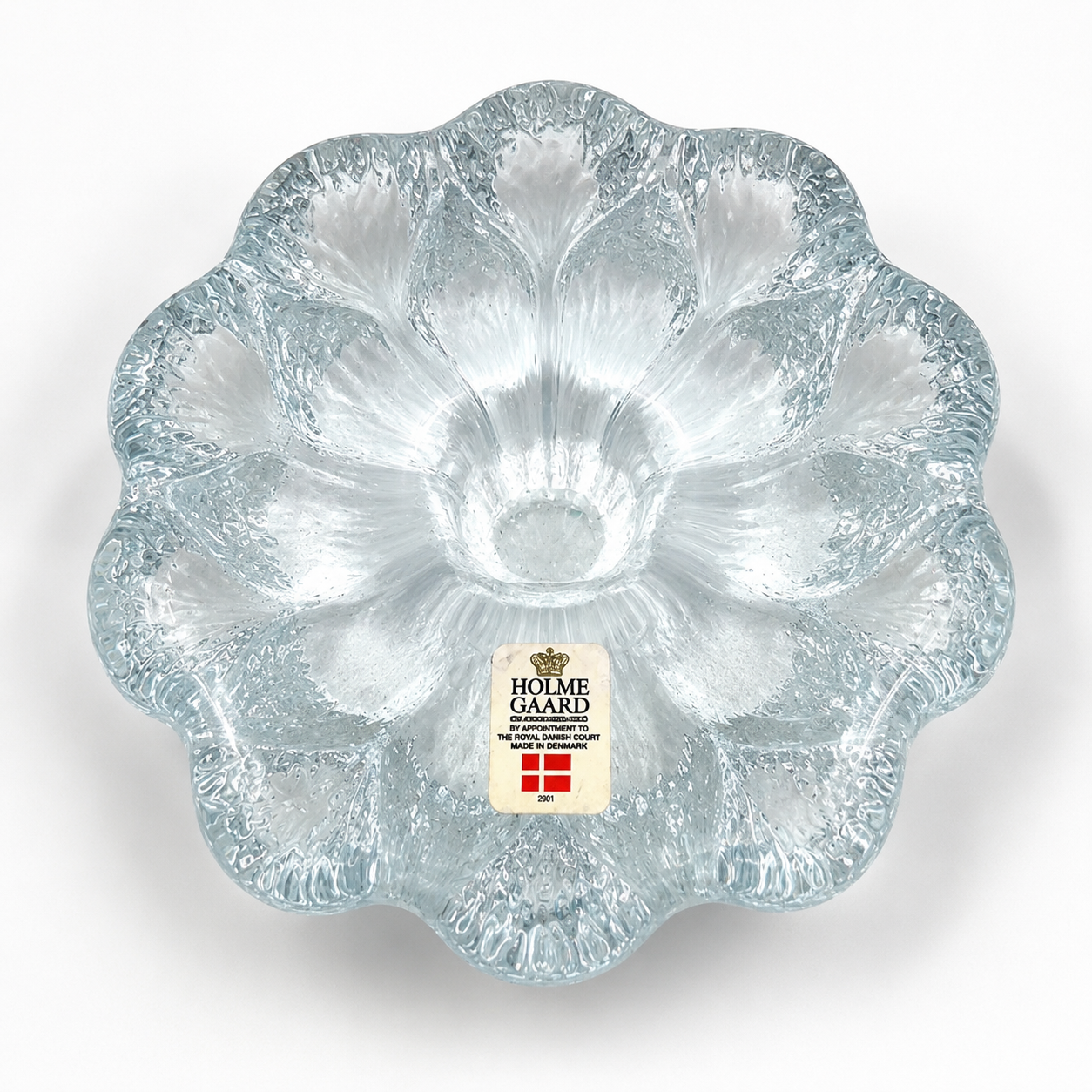 Vintage Holmegaard “Isblomst” Glass Candle Holder Sidse Werner, 1970s Danish Design