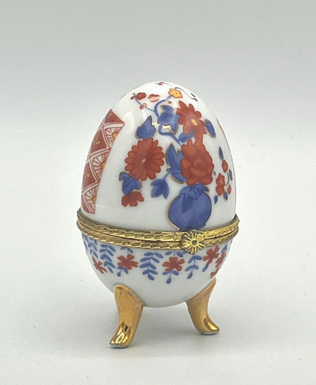 Porcelain Egg Trinket Box Fabergé Style